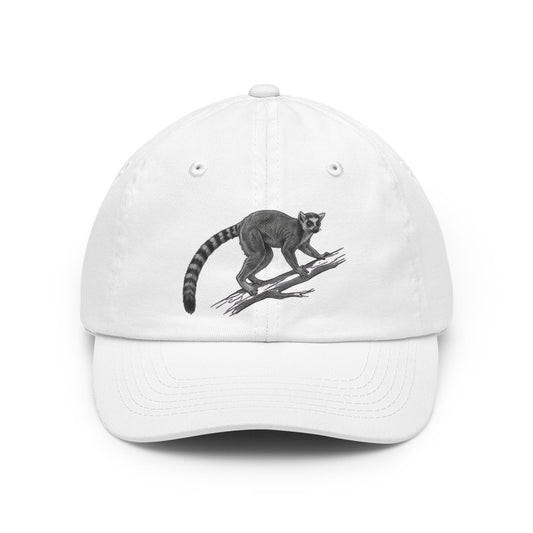 Color: White | Pencil Sketch Art Lemur Dad Hat