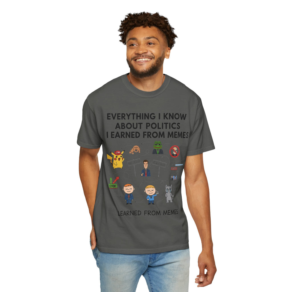 "Advanced Degrees in Memes" Unisex Garment-Dyed T-shirt