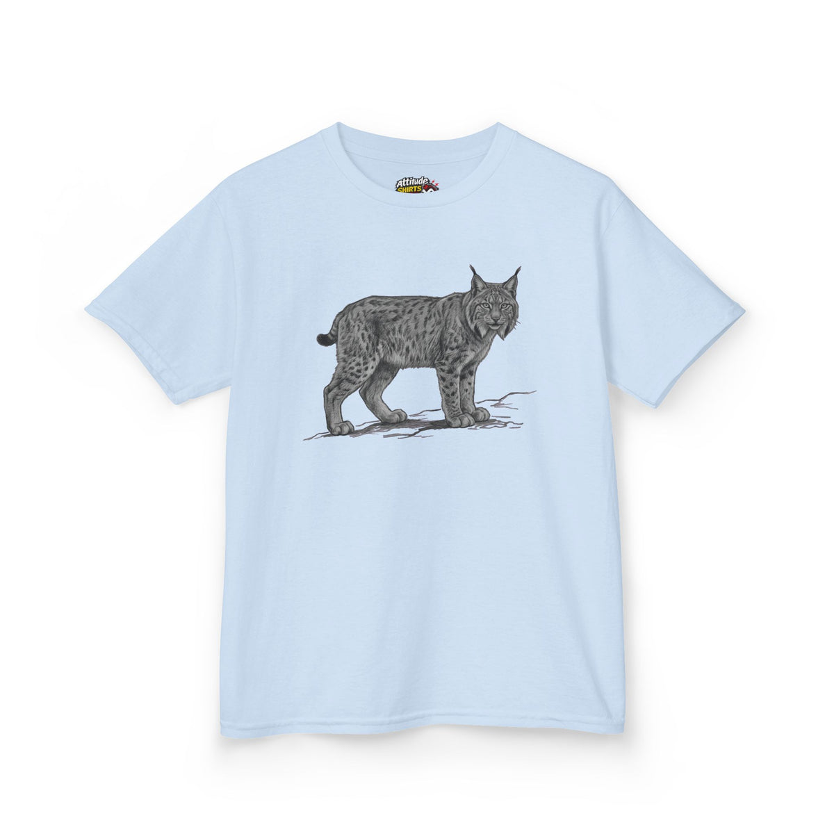 "Pencil Sketch Art Lynx" Kids Tee