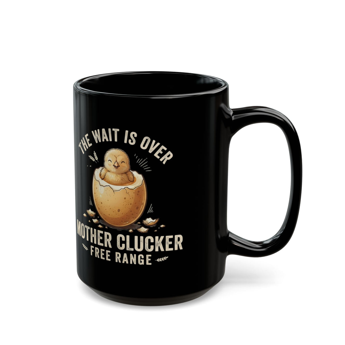 "The Wait is Over" Black Ceramic Mug