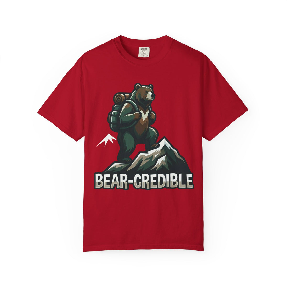 Color: Red | Bear Credible Unisex Garment-Dyed Tee