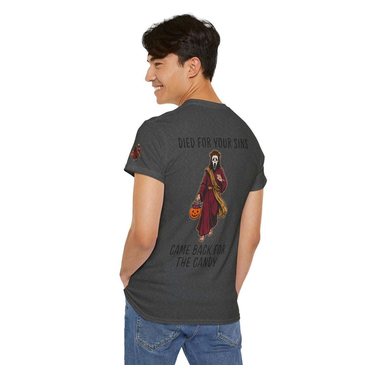 Color: Dark Heather | Died for Your Sins, Came Back for the Candy Premium Graphic Tee