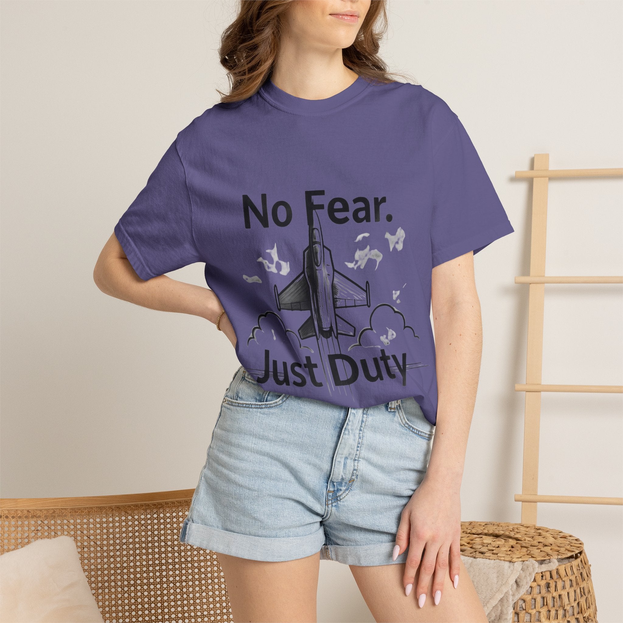 "No Fear. Just Duty." Unisex Garment-Dyed T-shirt