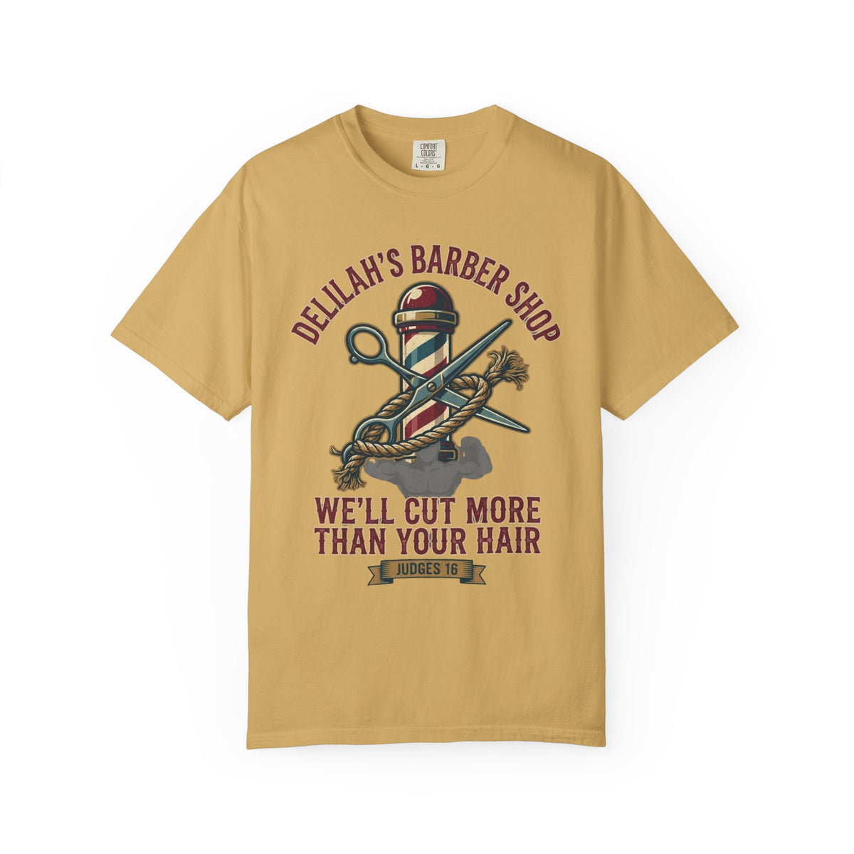 "Good Book Series Delilah's Barber Shop" Unisex Garment-Dyed Tee