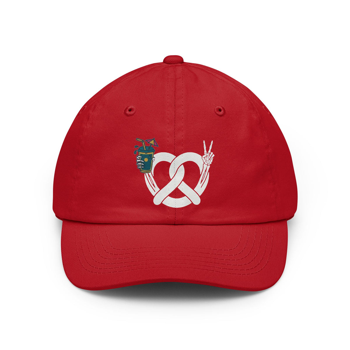 Color: Red | Flexible But Not About Brunch Dad Hat — Graphic
