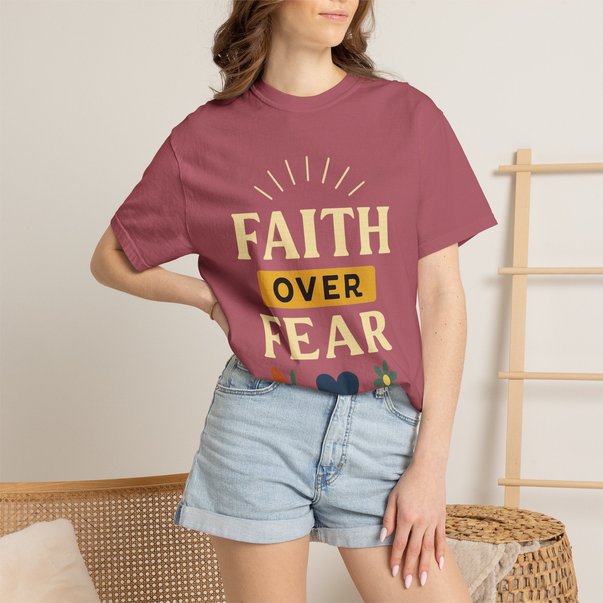 “Faith Over Fear” Unisex Garment-Dyed T-shirt