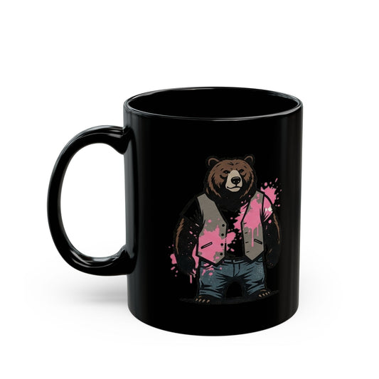 "Real Men Eat Pink" Black Ceramic Mug — Graphic