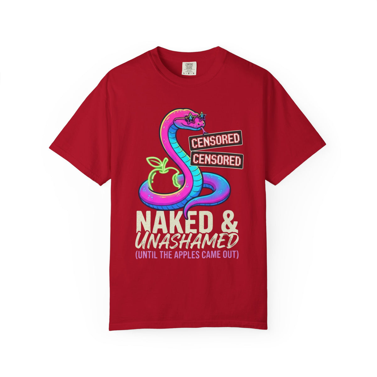 Color: Red | Good Book Series Naked & Unashamed Unisex Garment-Dyed Tee