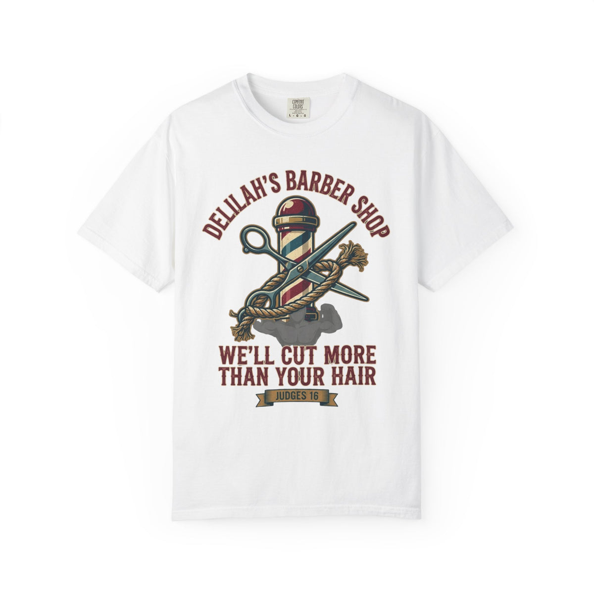 "Good Book Series Delilah's Barber Shop" Unisex Garment-Dyed Tee