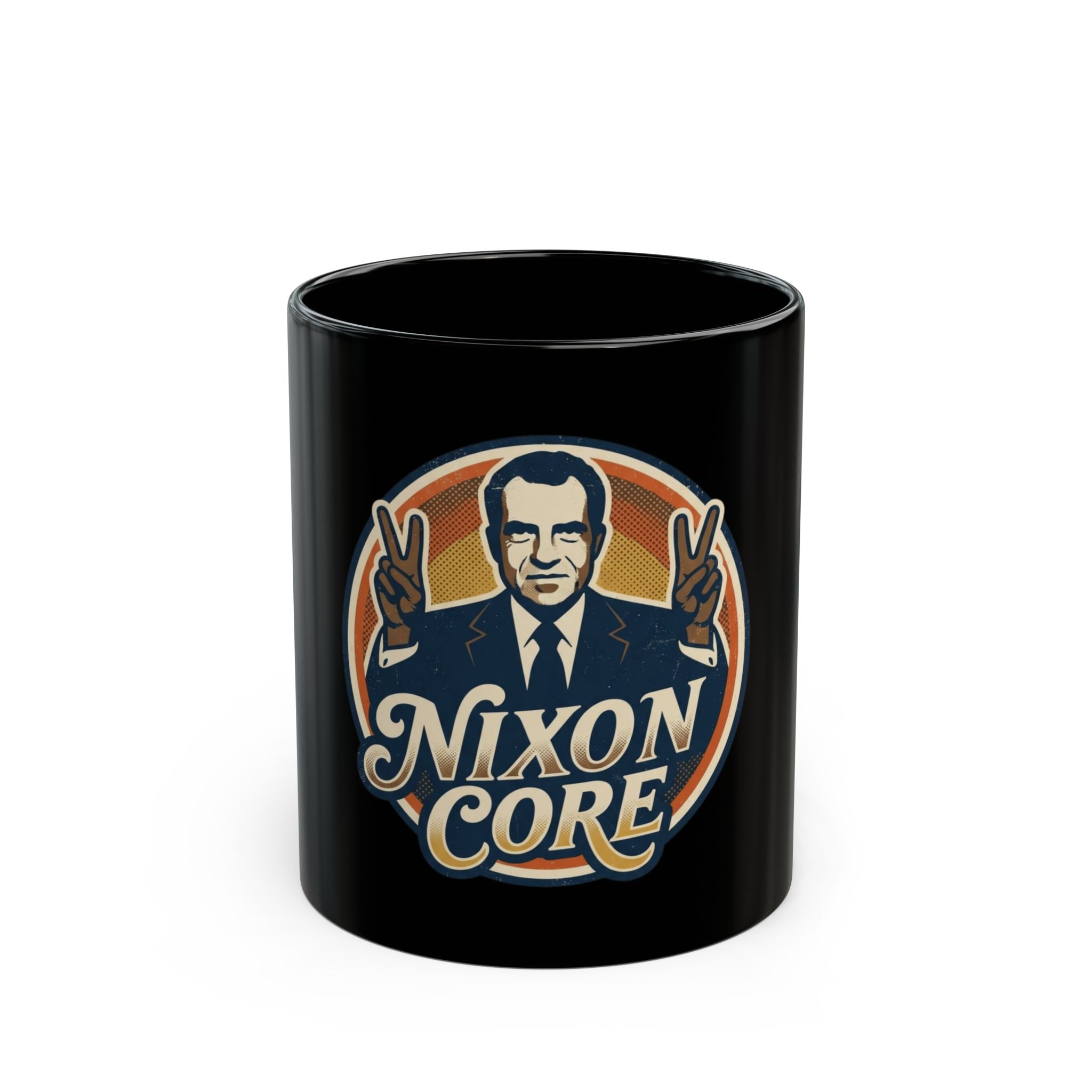 "Nixon Core" Black Ceramic Mug