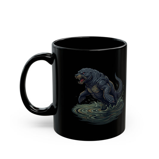 "Bunyip (Australian Aboriginal Mythology)" Black Ceramic Mug
