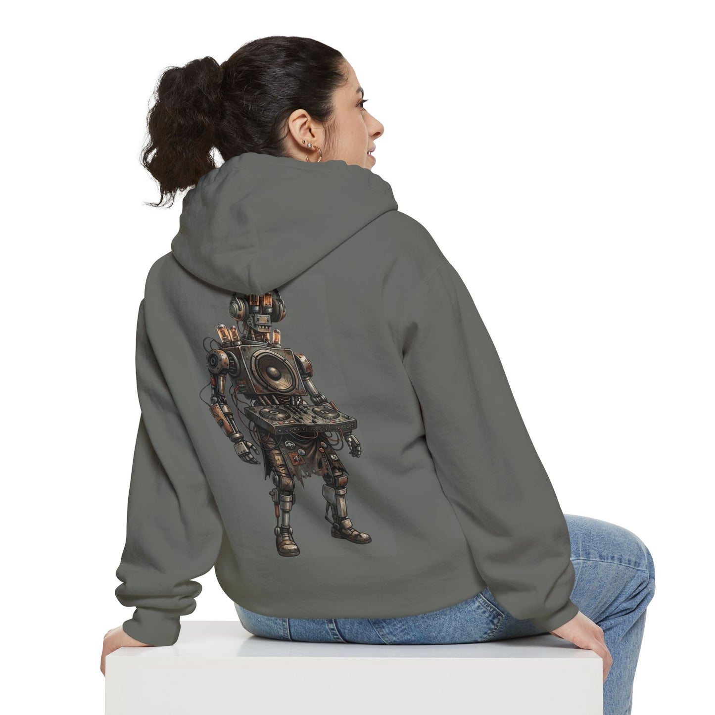 "DJ" Garment-Dyed Hoodie