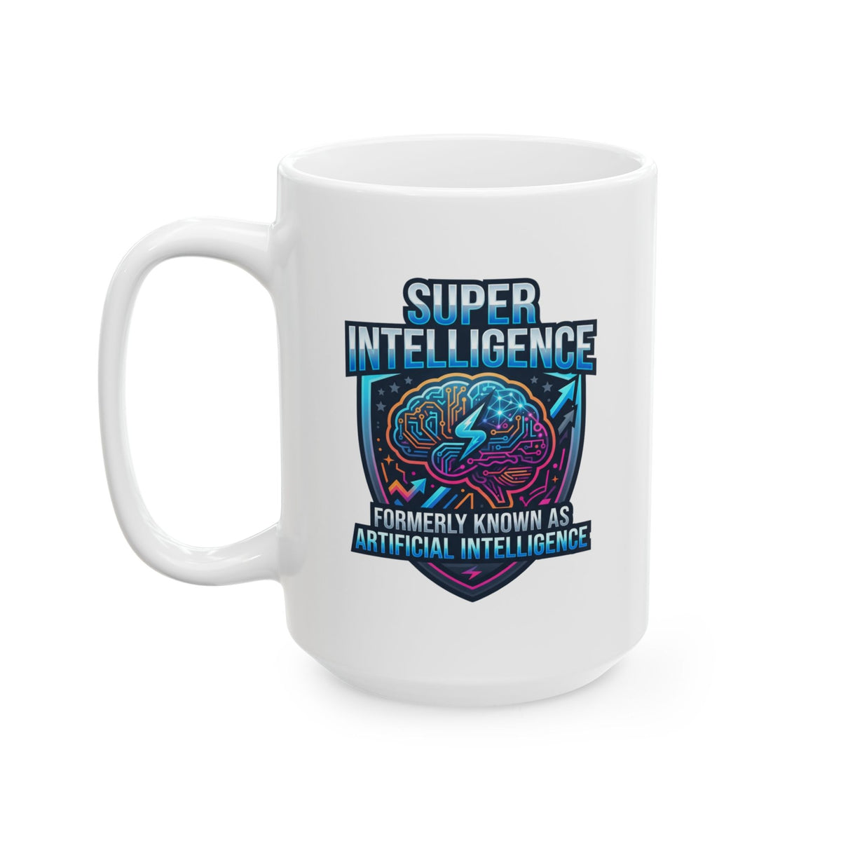 "Super Intelligence" White Ceramic Mug