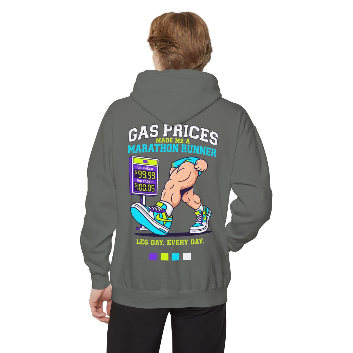Color: Grey | Gas Prices Made Me a Marathon Runner Garment-Dyed Hoodie