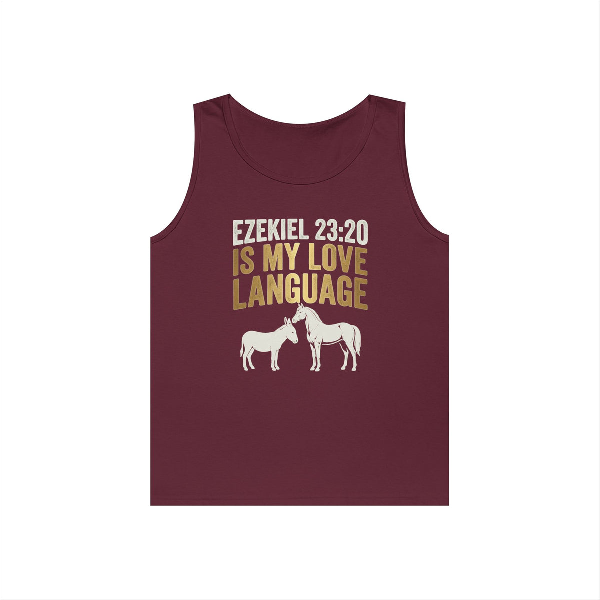 Color: Maroon | Good Book Series Ezekiel 23 20 Love Language Tank Top