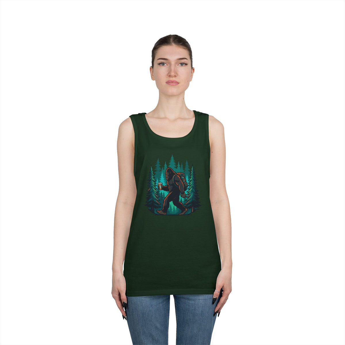 Color: Forest Green | Bigfoot-Sasquatch (North America) Tank Top