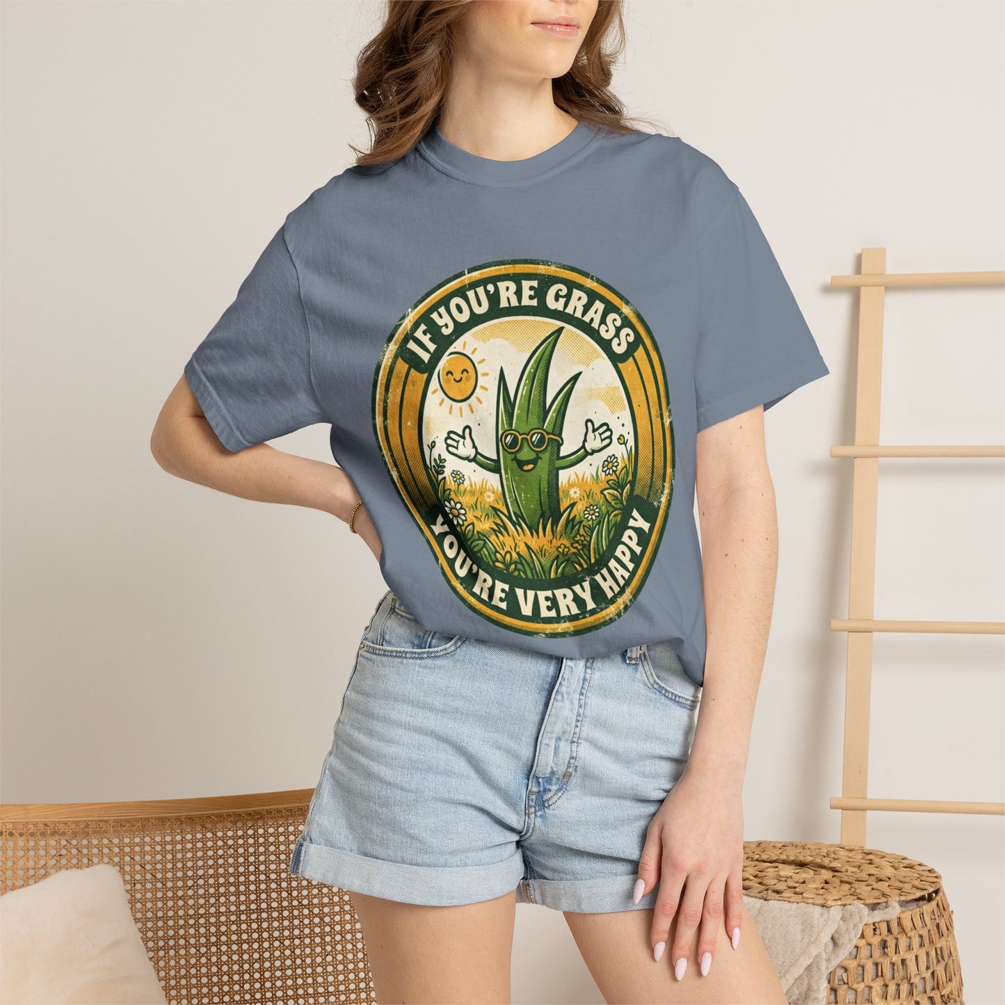 "If You're Grass You're Very Happy" Unisex Garment-Dyed Tee