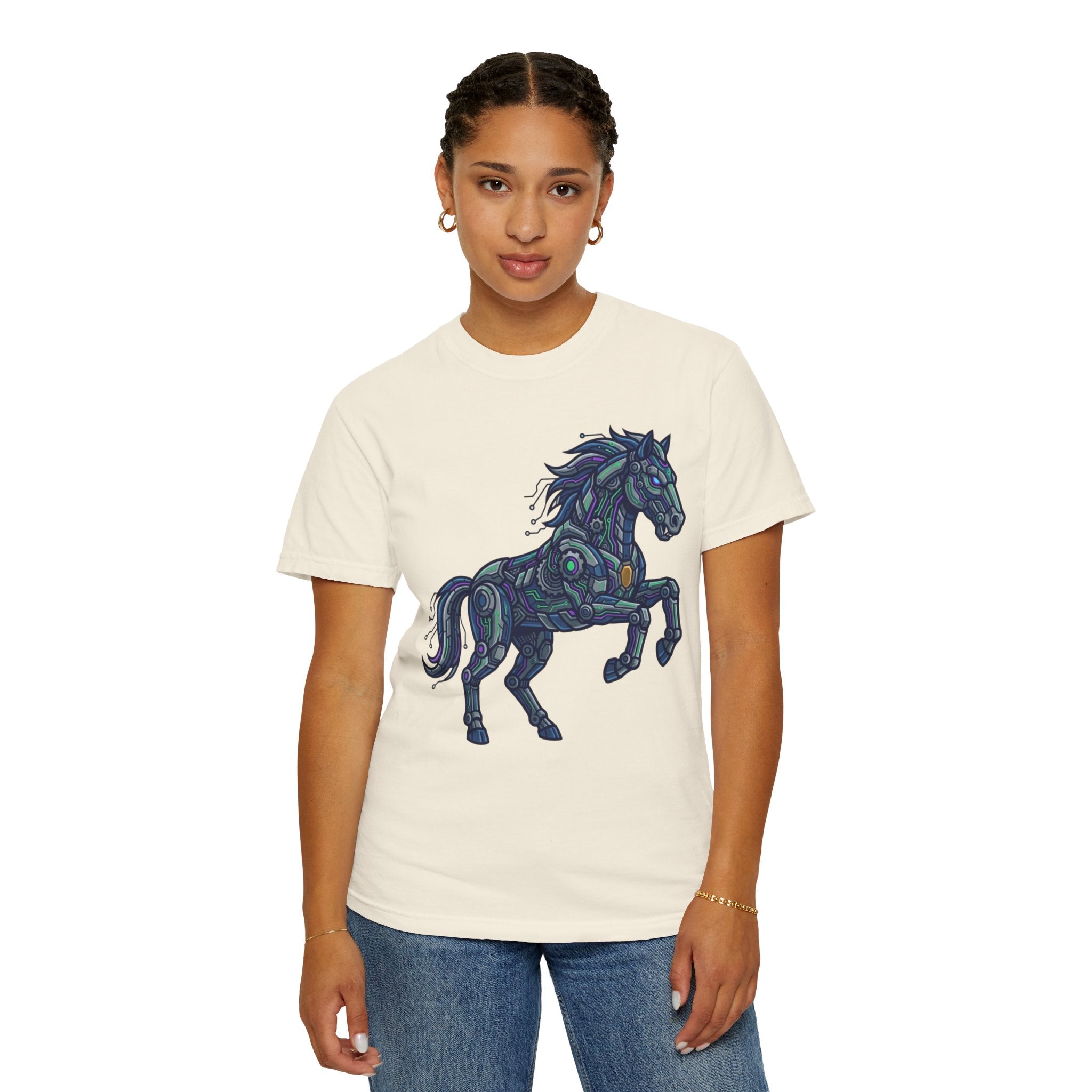 "Cyber Mustang" Unisex Garment-Dyed Tee