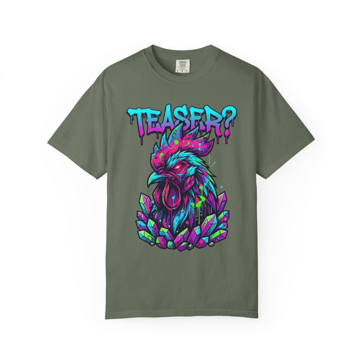 Color: Moss | Cock Teaser Unisex Garment-Dyed Tee