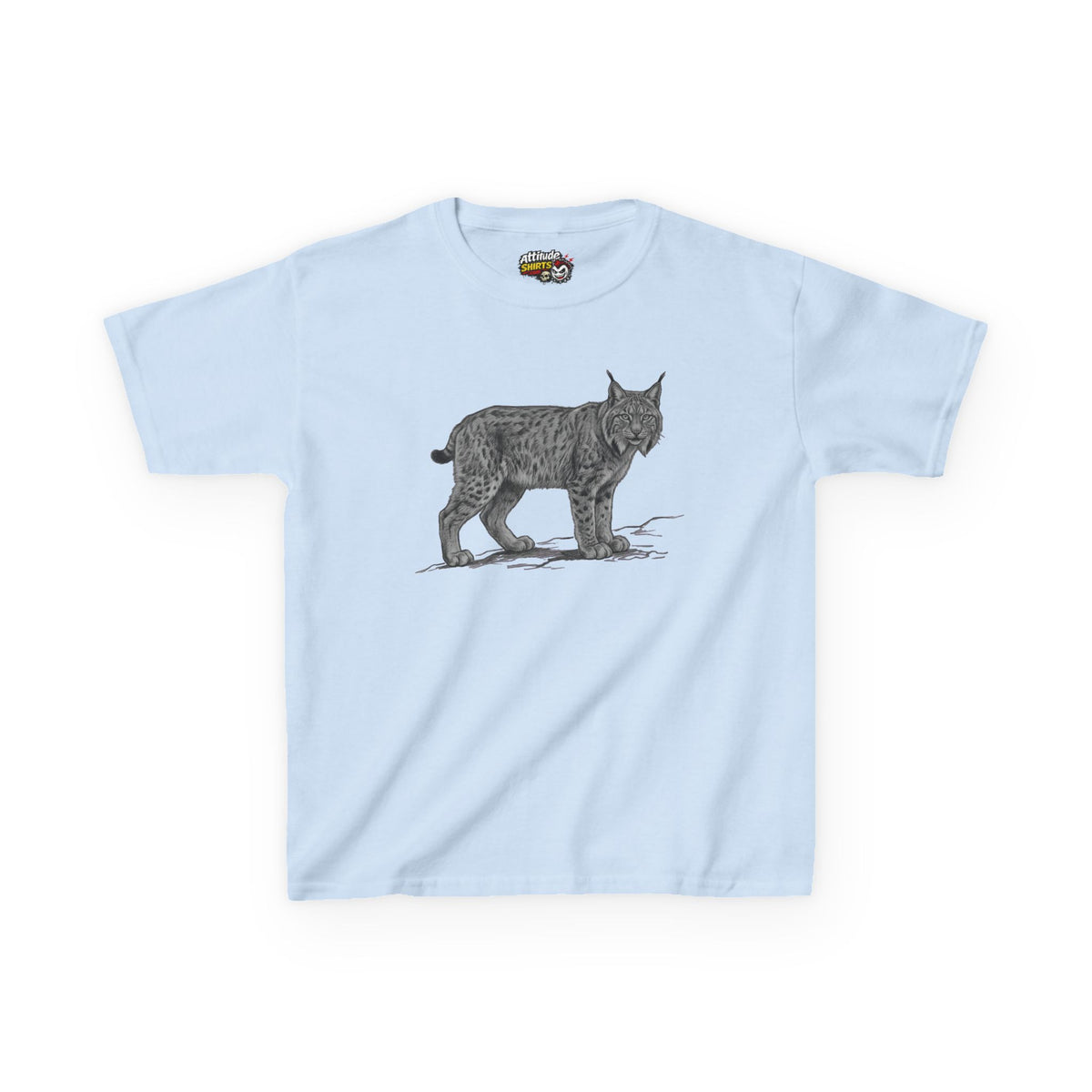 "Pencil Sketch Art Lynx" Kids Tee