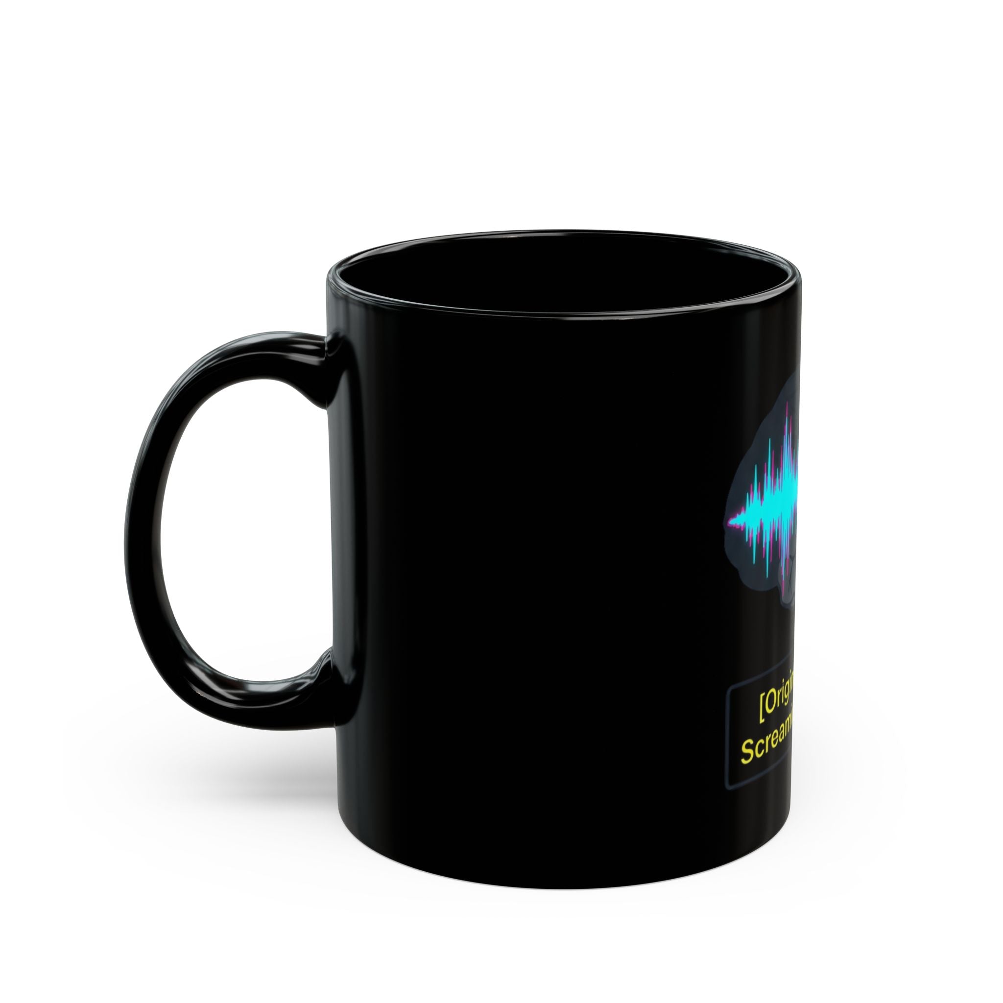 "Screaming Internally" Black Ceramic Mug