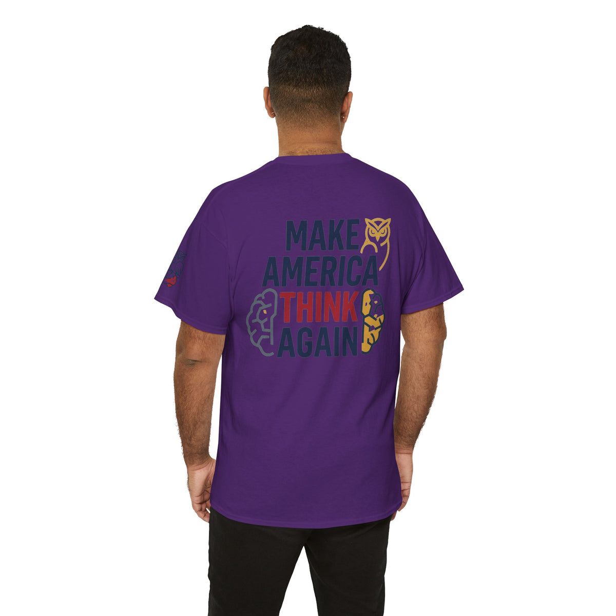 Color: Purple | Make America Think Again Premium Graphic Tee
