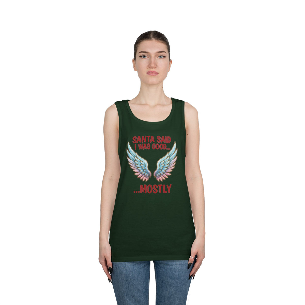 Color: Forest Green | Santa Said I Was Good Tank Top