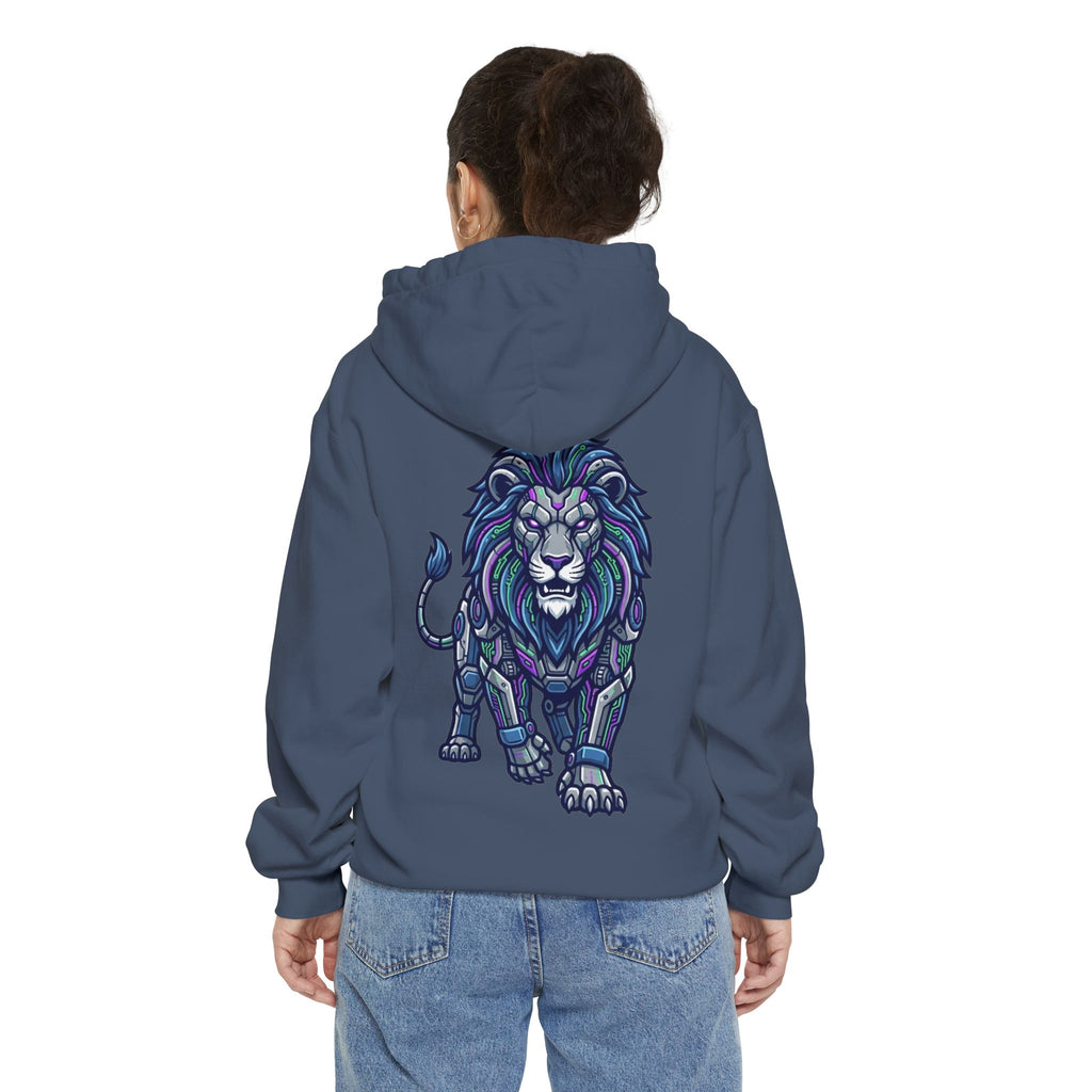 "Cyber Lion" Garment-Dyed Hoodie