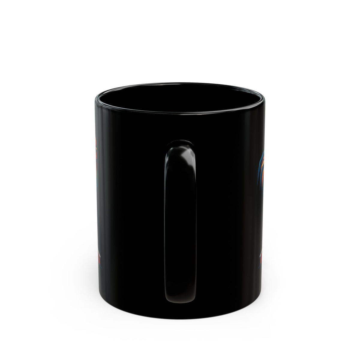 "Barnyard Rooster" Black Ceramic Mug