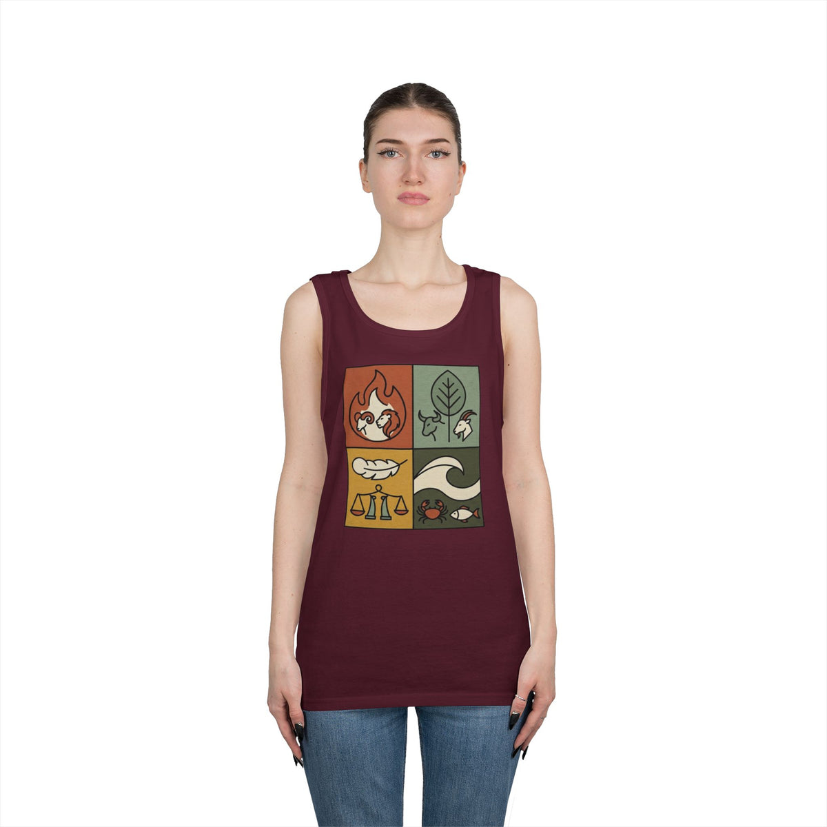 "Four Elements- Fire, Earth, Air, Water" Tank Top