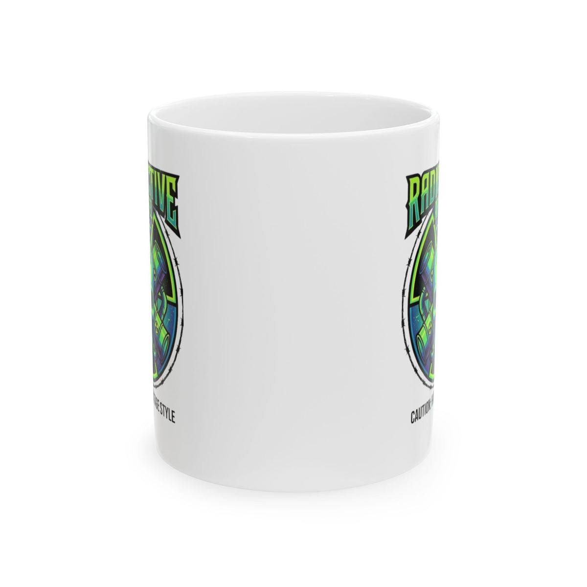 "Radioactive Apparel" White Ceramic Mug