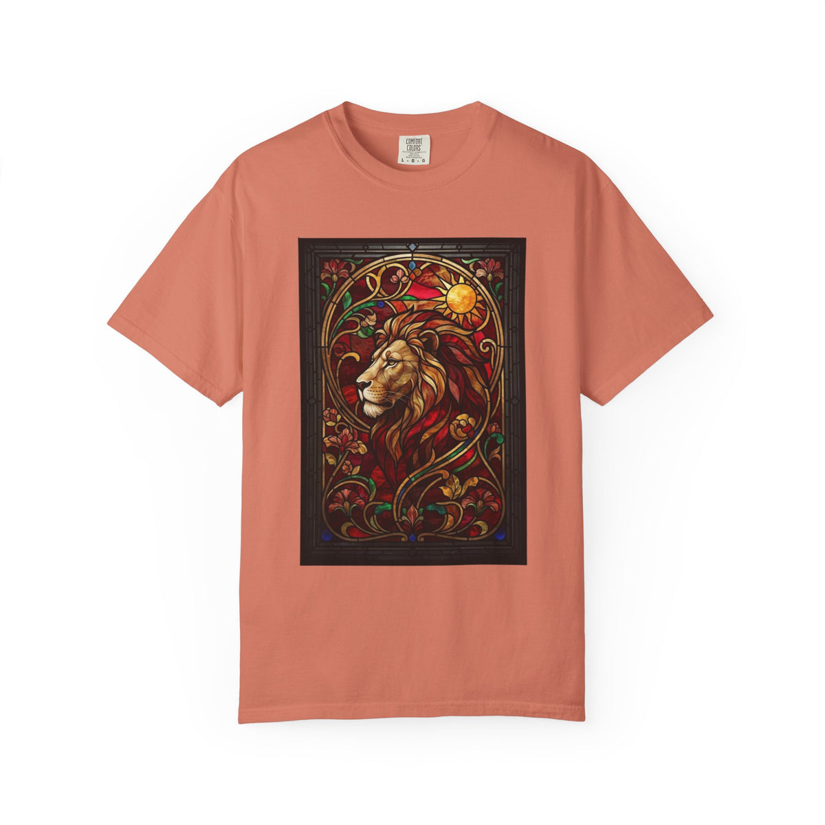 "Stained Glass Sign LEO" Unisex Garment-Dyed Tee