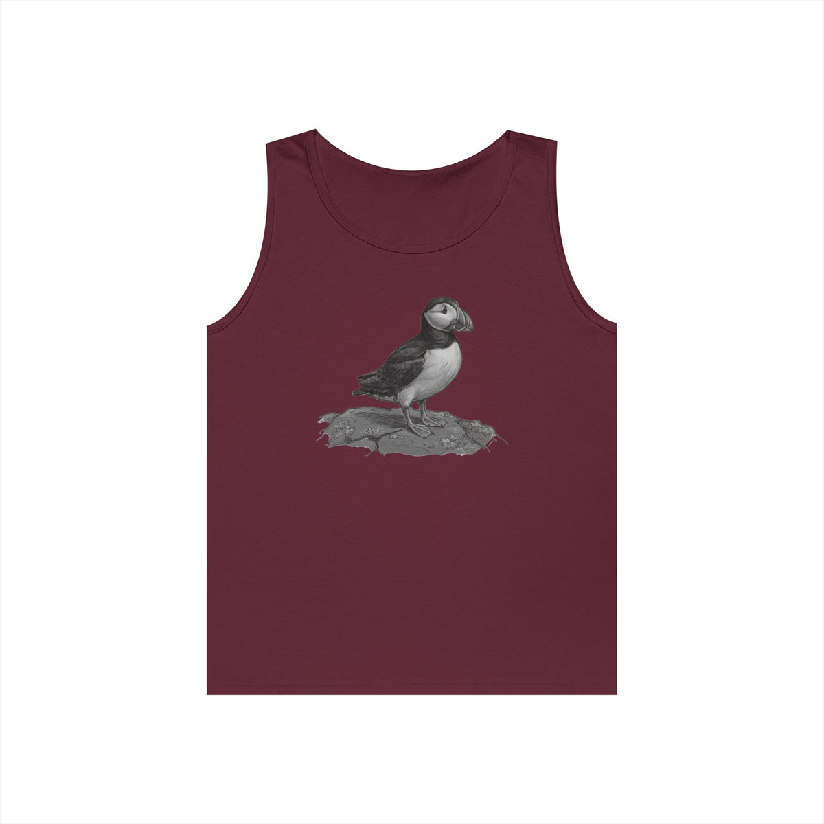 "Pencil Sketch Art Puffin" Tank Top