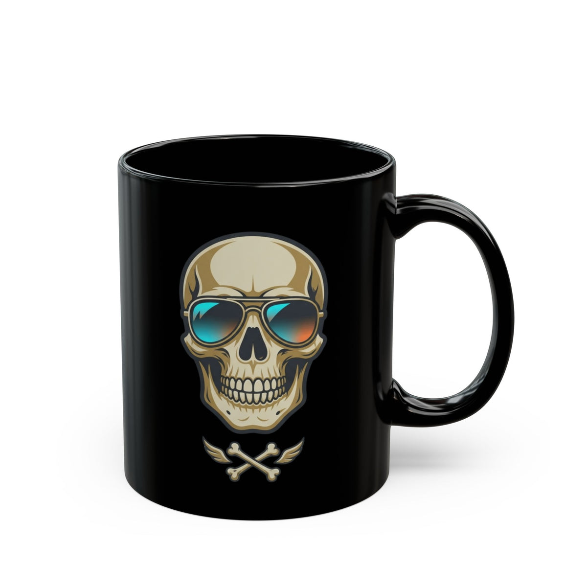 "Bad to the Bone Marrow" Black Ceramic Mug — Graphic