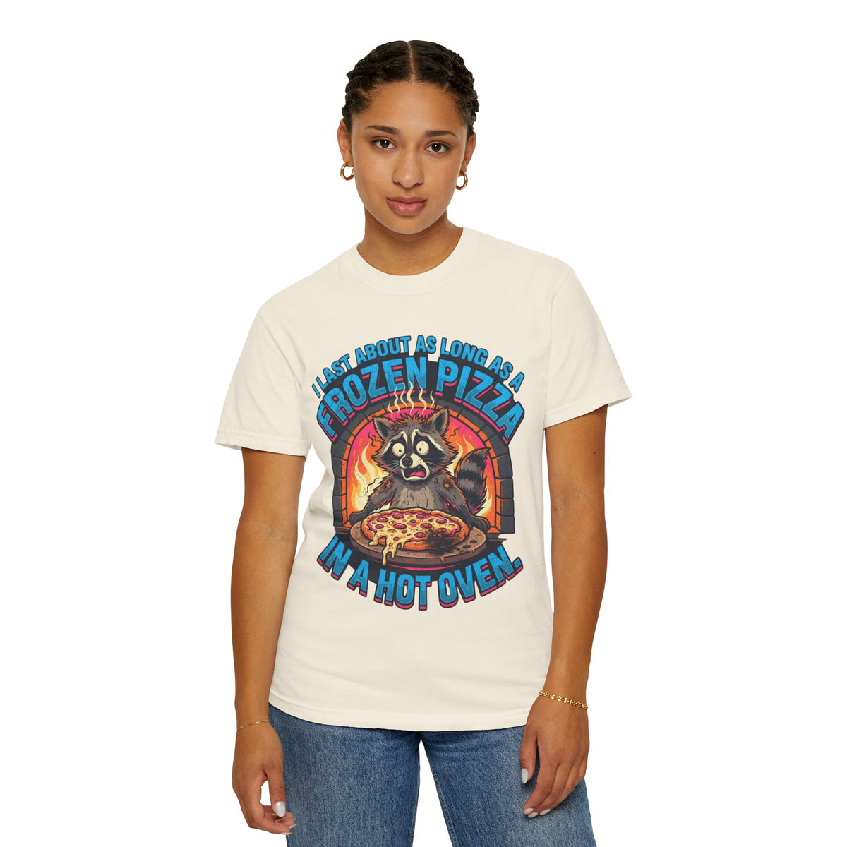 Color: Ivory | Frozen Pizza in a Hot Oven Unisex Garment-Dyed Tee
