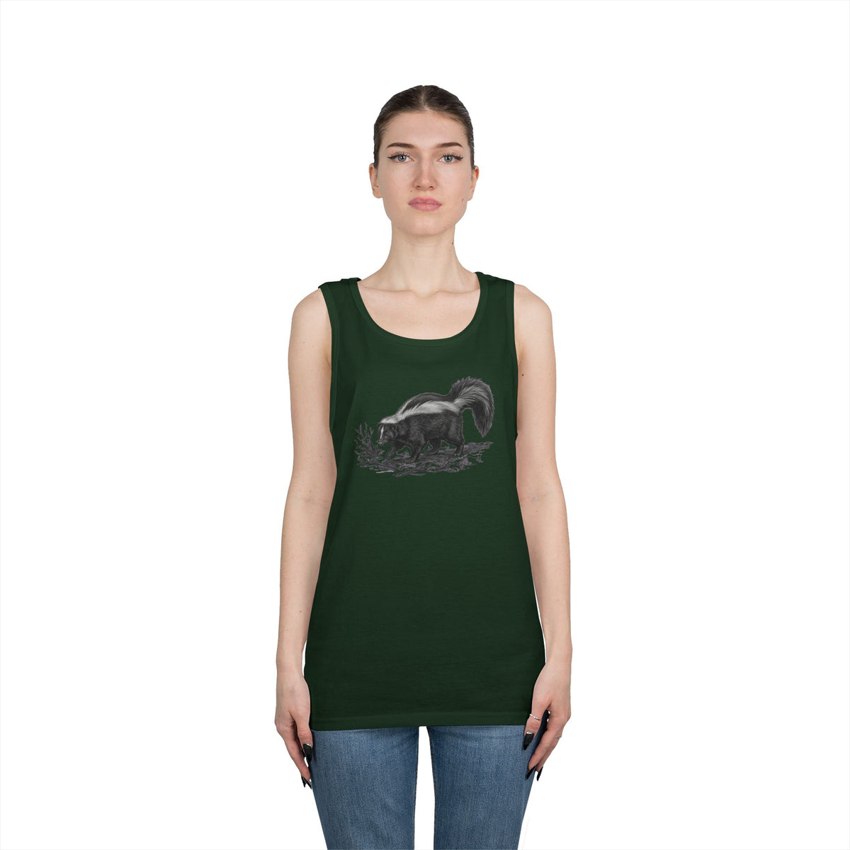 "Pencil Sketch Art Skunk" Tank Top
