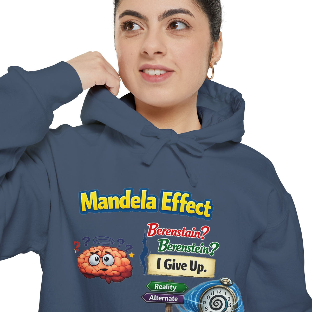Color: Denim | Wait, That's Not How I Remember It | Garment-Dyed Hoodie — AttitudeShirts
