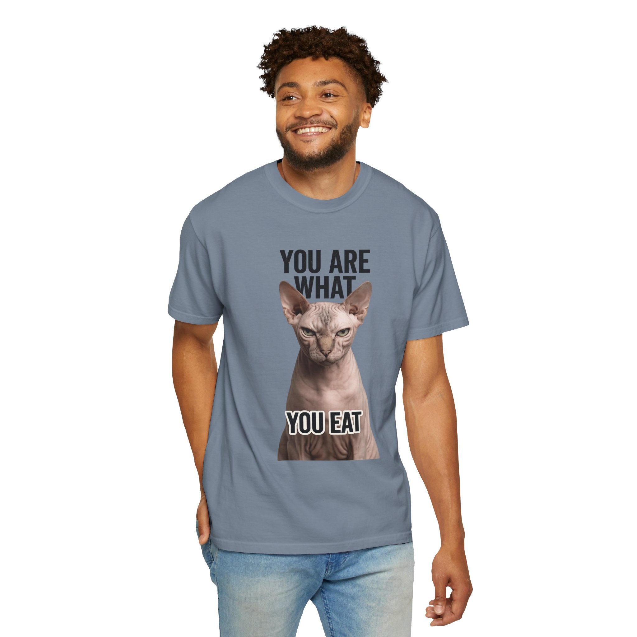 "You Are What You Eat - Cat 1" Unisex Garment-Dyed T-shirt