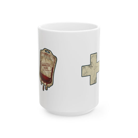 "Blood Type" White Ceramic Mug — Graphic