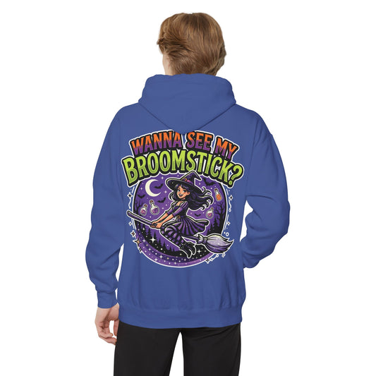 Color: Flo Blue | Wanna See My Broomstick Garment-Dyed Hoodie