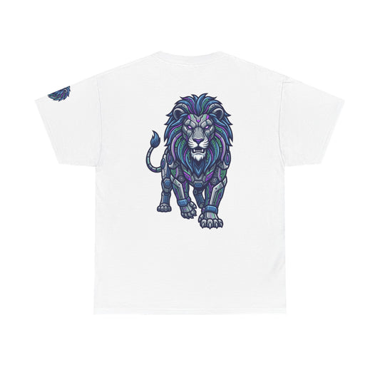 Color: White | Cyber Lion Premium Graphic Tee