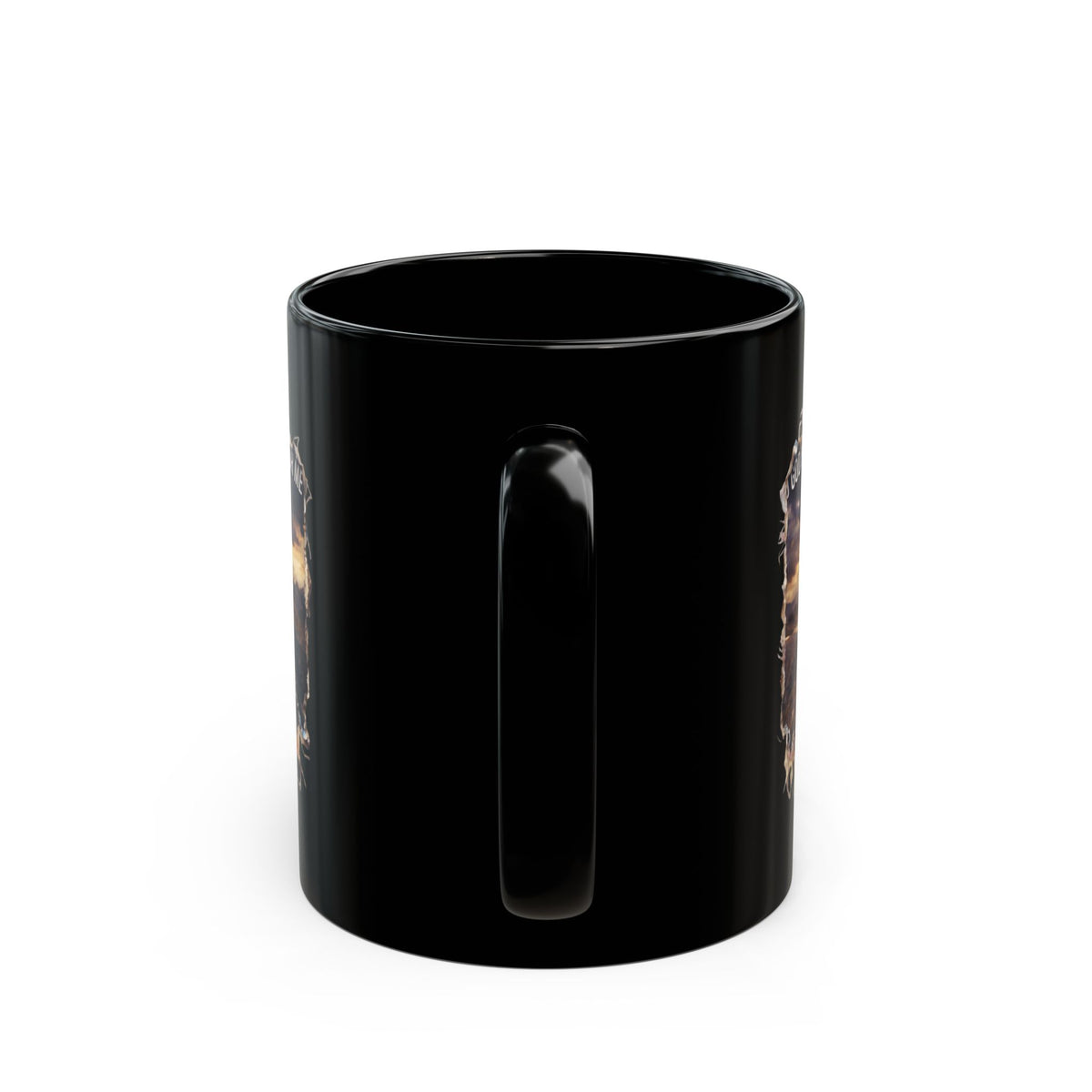 "God Has A Plan For Me" Black Ceramic Mug
