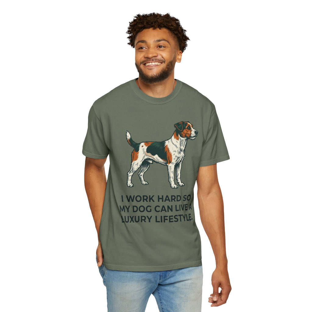 "I Work Hard -1" Unisex Garment-Dyed T-shirt