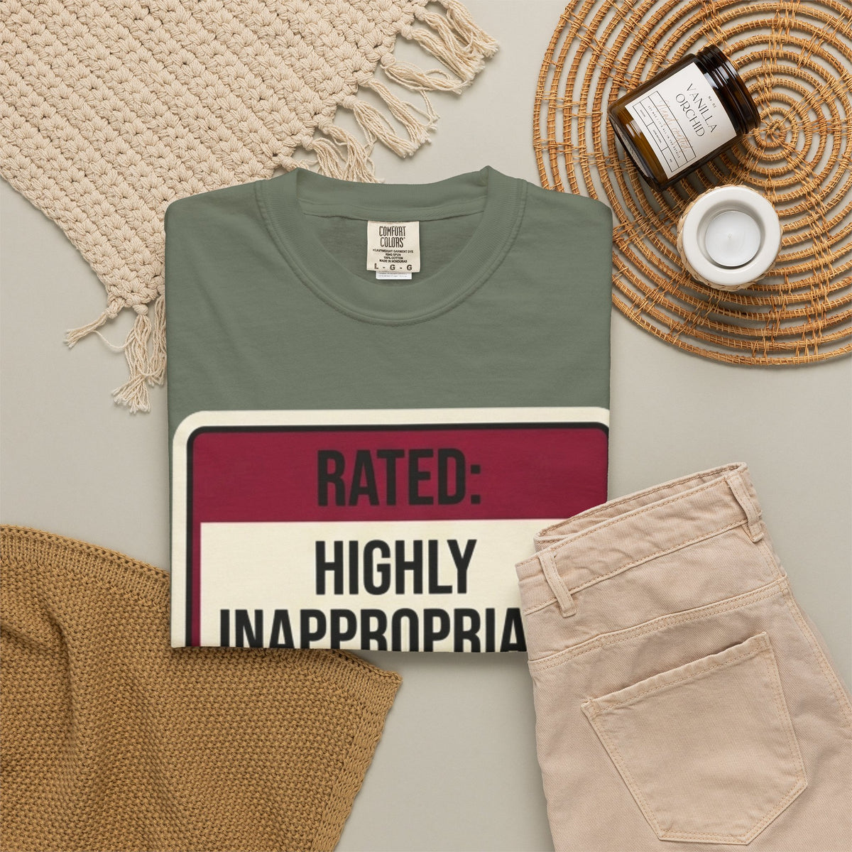 Good Book Series Highly Inappropriate Unisex Garment-Dyed Tee