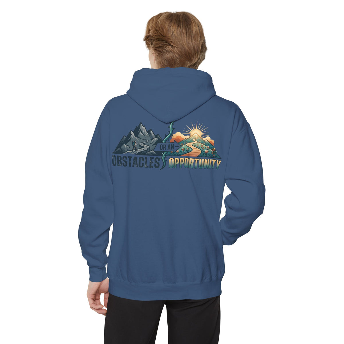 Color: True Navy | Obstacle Or An Opportunity Garment-Dyed Hoodie
