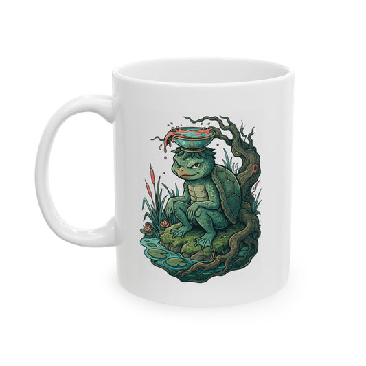 "Kappa (Japanese Folklore)" White Ceramic Mug