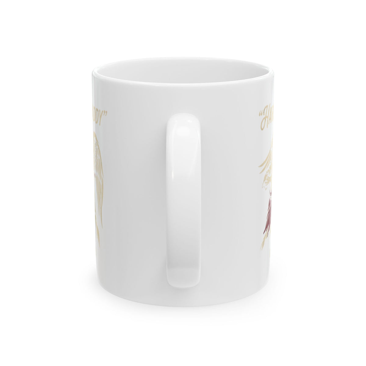 "Good Book Series Man vs Angel" White Ceramic Mug — Graphic