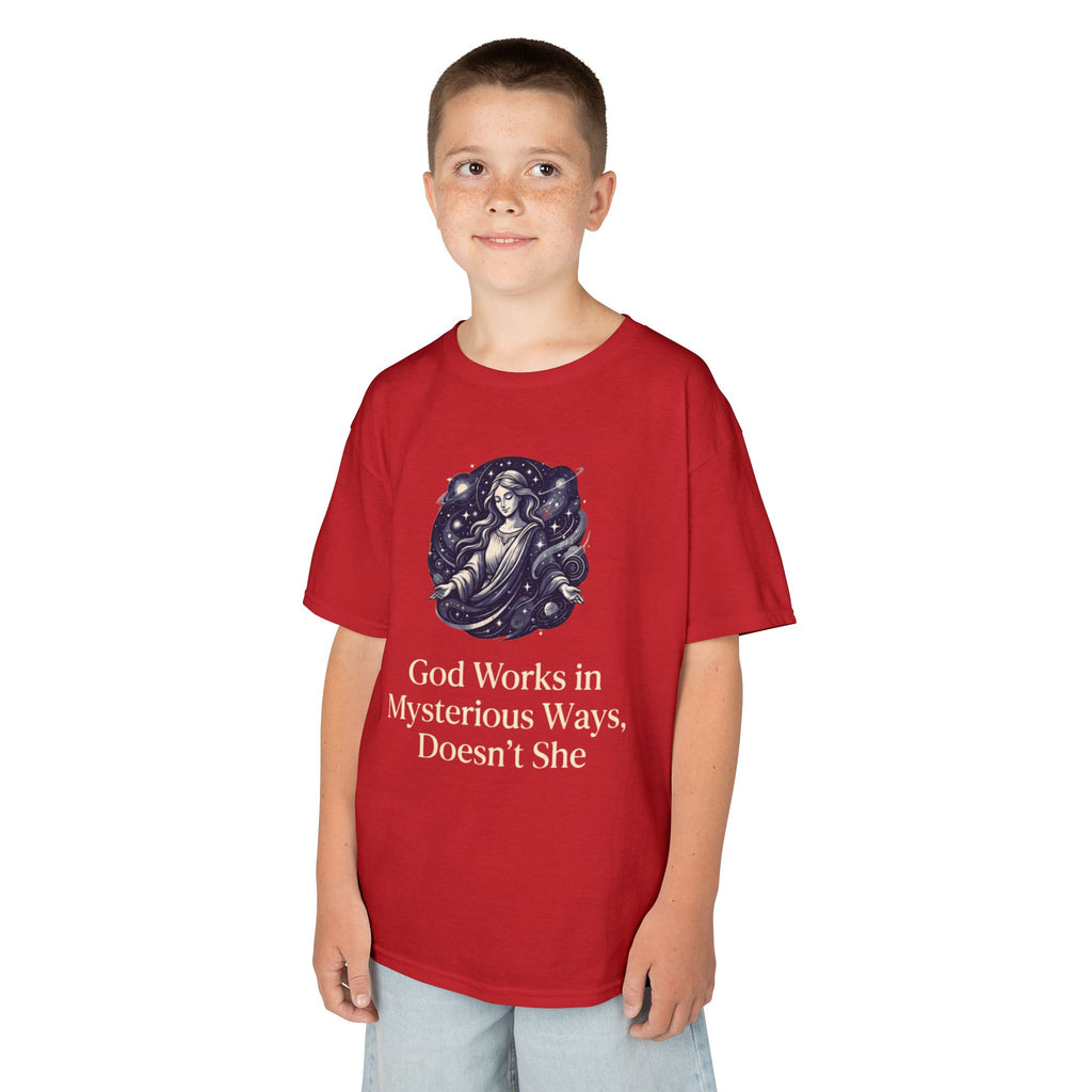 "God Works in Mysteroius Ways" Kids Tee