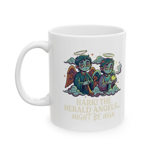 "Hark The Herald Angels" White Ceramic Mug