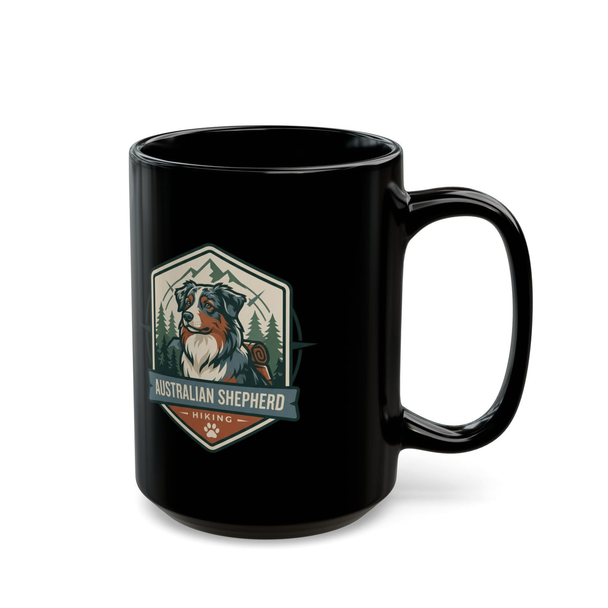 "Australian Sheperd" Black Ceramic Mug